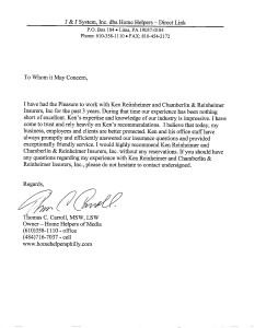 insurance client testimonial
